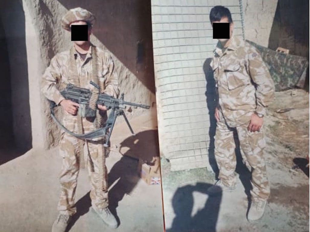 Noor Hassan Shinwari, 36, served with the British Armed Forces 14th Signal Regiment (Electronic Warfare Signal Intelligence Squadron) for seven months from March 2010 to September 2010. He was denied resettlement to the UK on June 25, 2021. His face is blacked out to protect potential retribution from the Taliban, but his real name is being shared to highlight his bid for asylum.